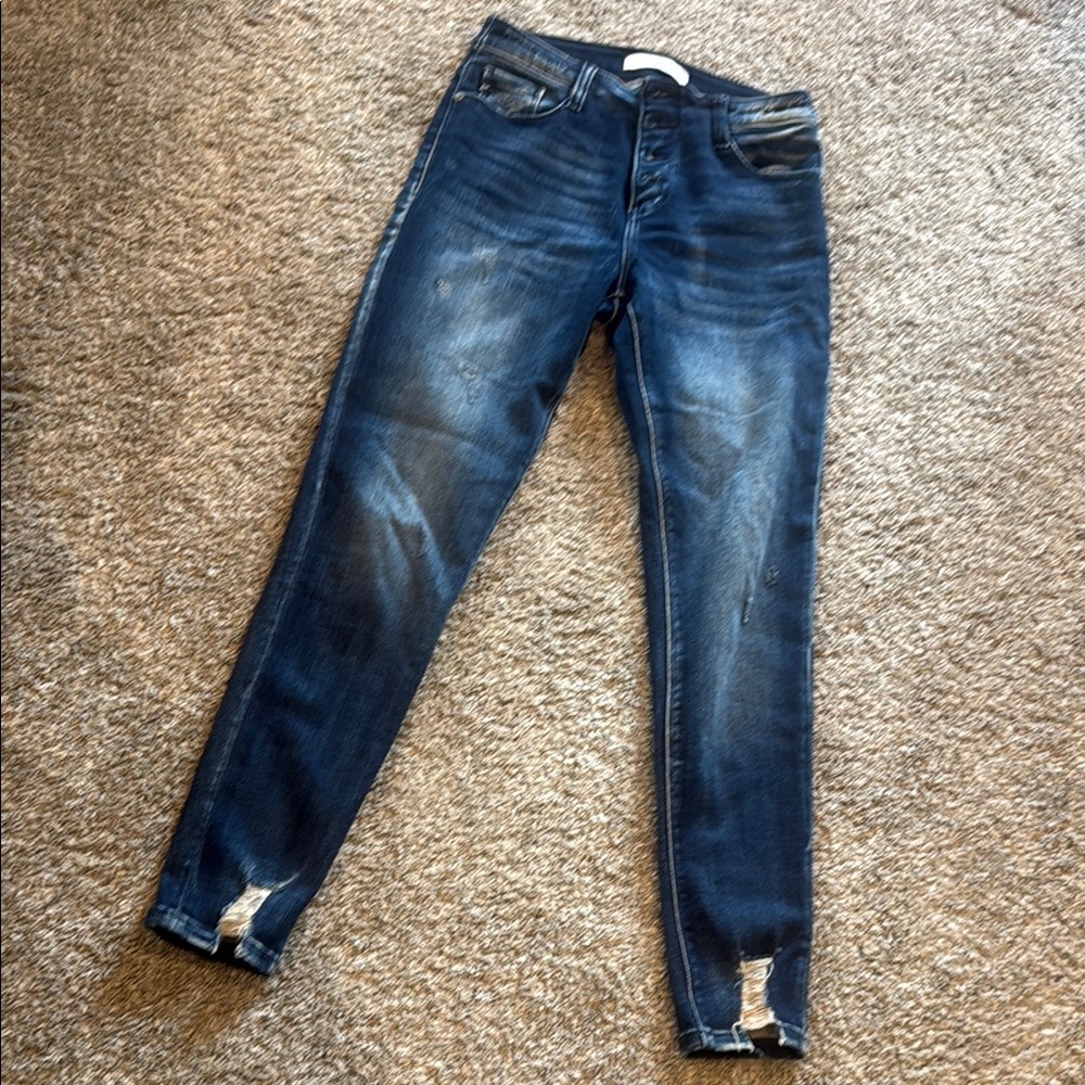KanCan Blue Skinny Jeans with Distressed Details